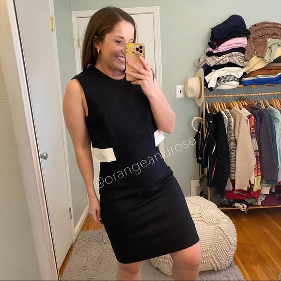 NWT Helmut Lang Black Open Back White Lamb Leather Cocktail Formal Mini Dress 10 - Picture 12 of 14